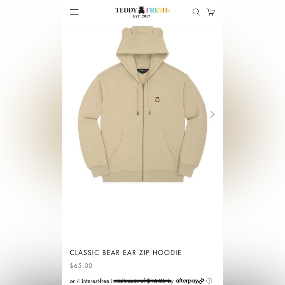 Teddy Fresh Beige Hoodie with bear ears